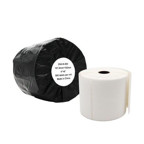 Compatible Zebra 101.5mm x 152mm x 500 pcs (25mm core) White Large Shipping Labels Roll