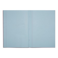 RHINO A4 Special Exercise Book 48 Page, Red with Tinted Blue Paper, F8M (Pack of 10)
