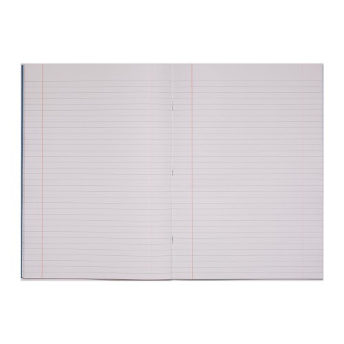 RHINO A4 Exercise Book 64 Pages / 32 Leaf Light Blue 8mm Lined with Margin (Pack of 50)