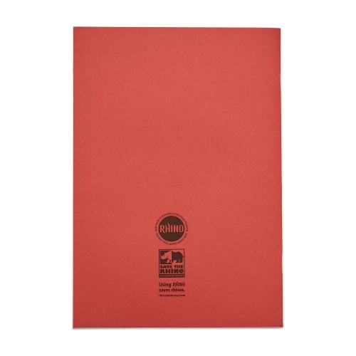 RHINO A4 Exercise Book 64 Page, Red, F8/B (Pack of 50)