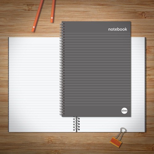 Rhino Everyday Hardback Wirebound Book A4 Black Pack of 3