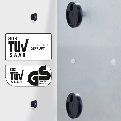 Wall Mounted Magnetic Glass Board 1300x550x18mm - Slate
