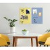 Wall Mounted Magnetic Glass Board 600x400x15mm - Matt Pastel Blue